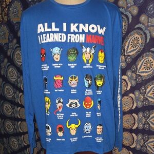 Marvel Long Sleeve 2XL , All I Learned Tee